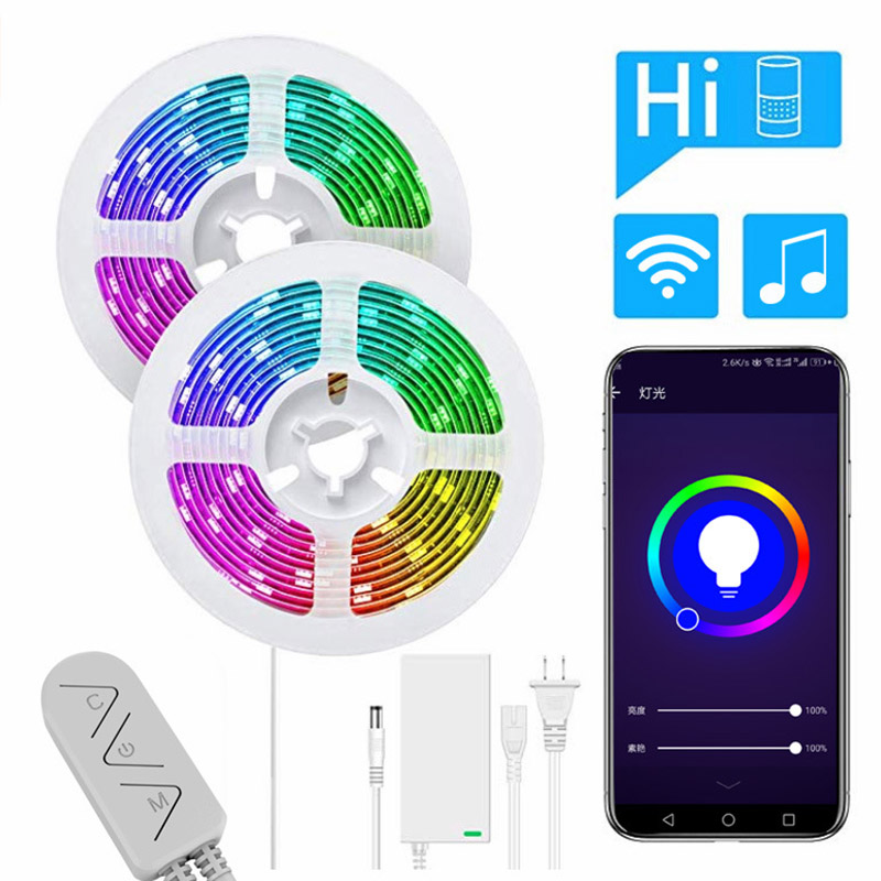 DC12/24V WiFi Smart 3 Buttons RGB LED Light Controller, Work With Alexa & Google Assistant, With 24-key IR Remote Control